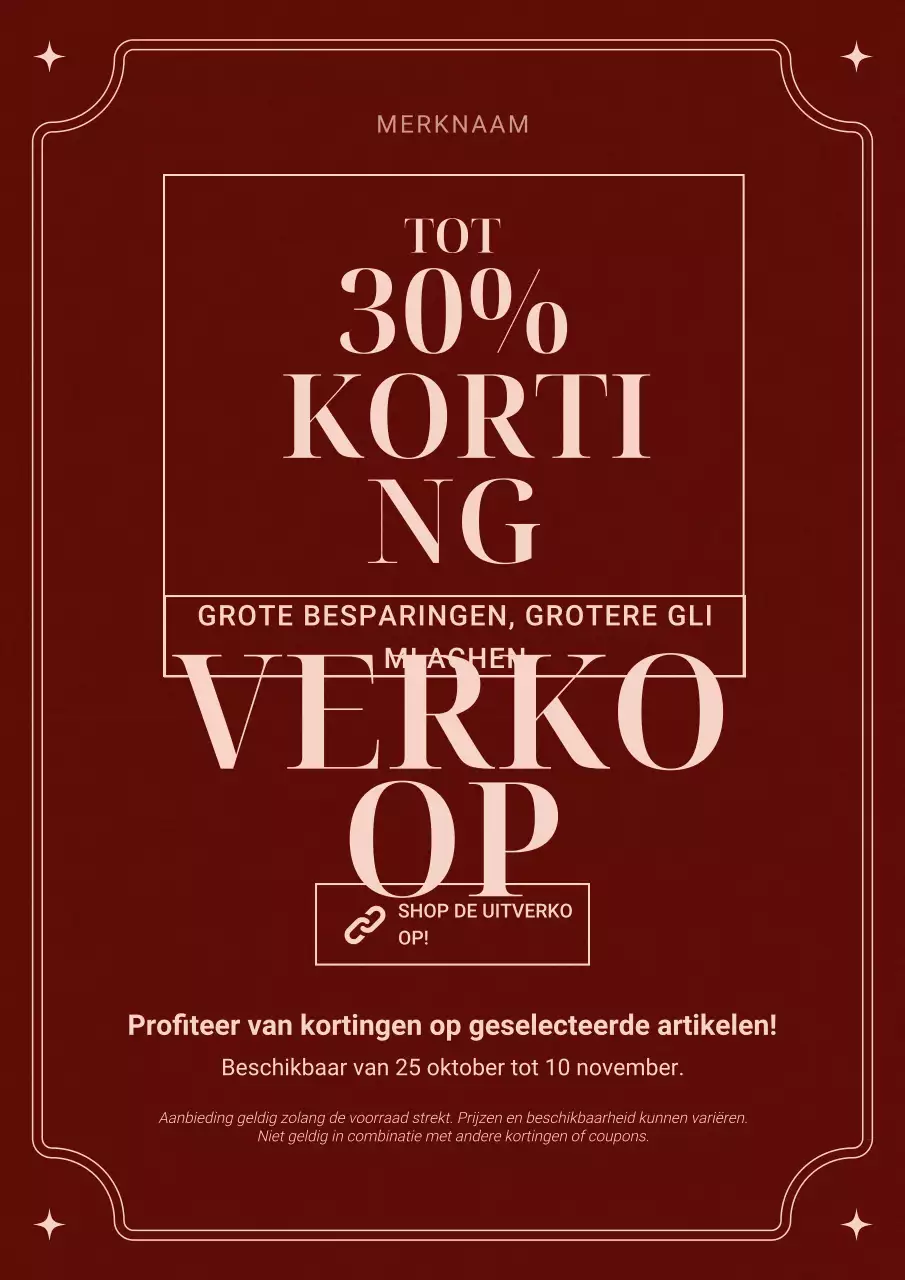 Rode en witte vintage minimalistische kerstuitverkoopposter