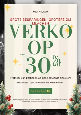 Witte en groene vintage klassieke kerstpromotieposter
