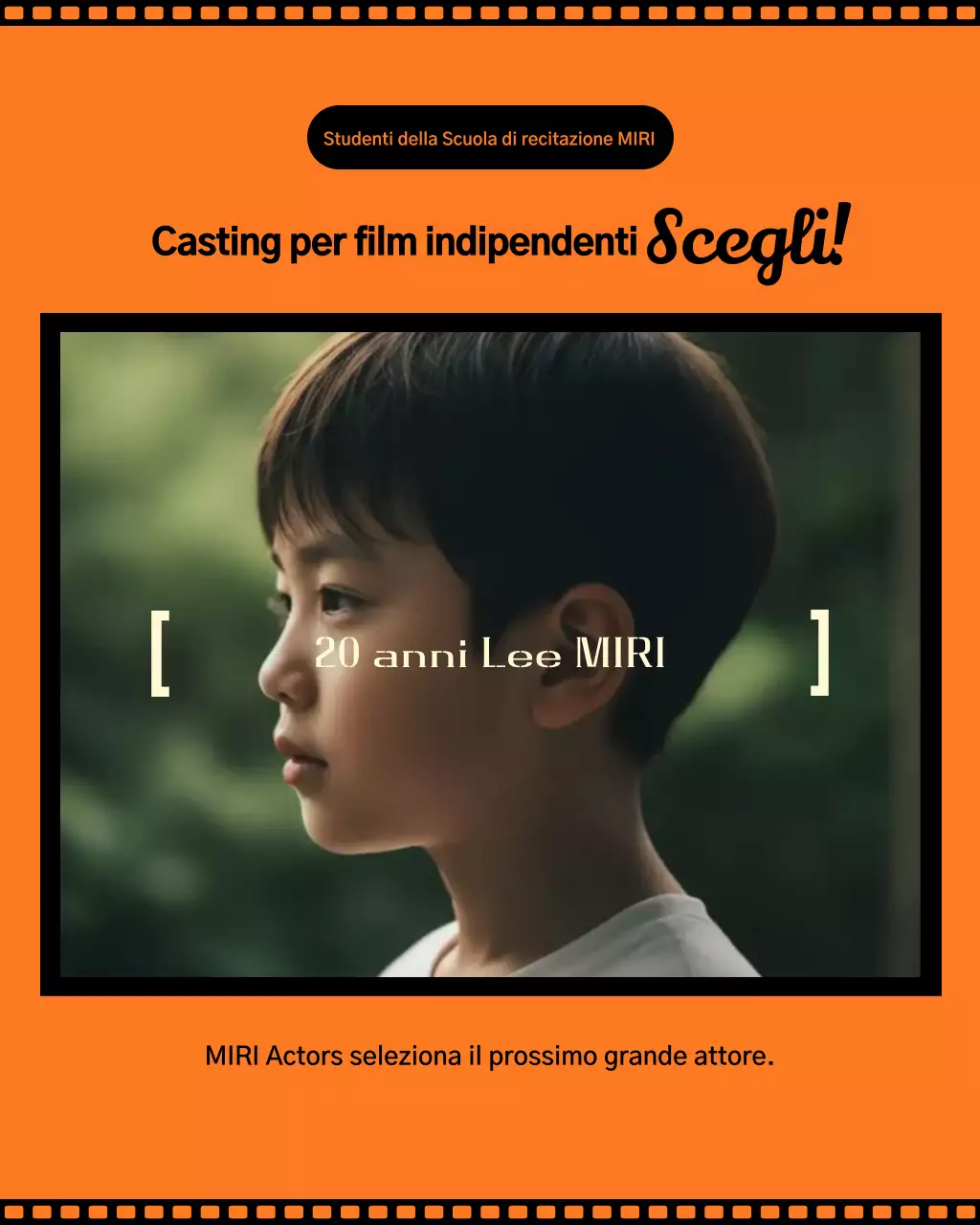 Pubblicità del film indipendente moderno Orange