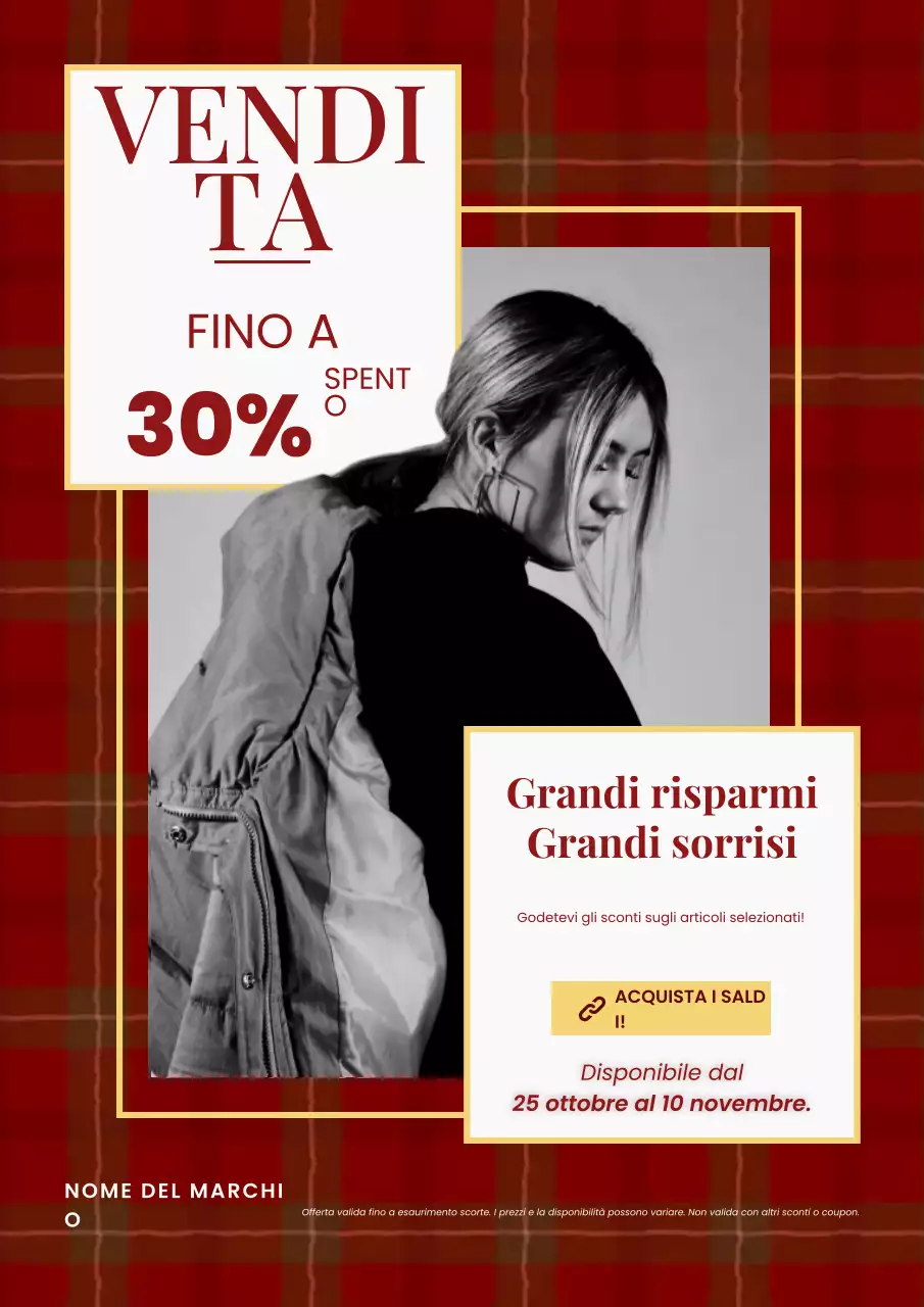 Manifesto di vendita di Capodanno in stile minimalista moderno rosso e bianco