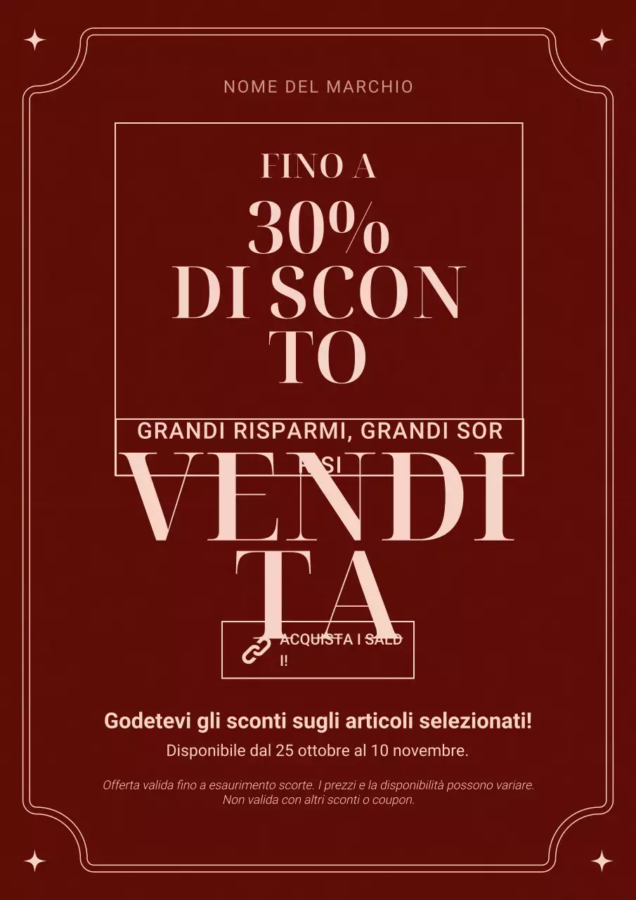 Manifesto minimalista vintage rosso e bianco per saldi natalizi