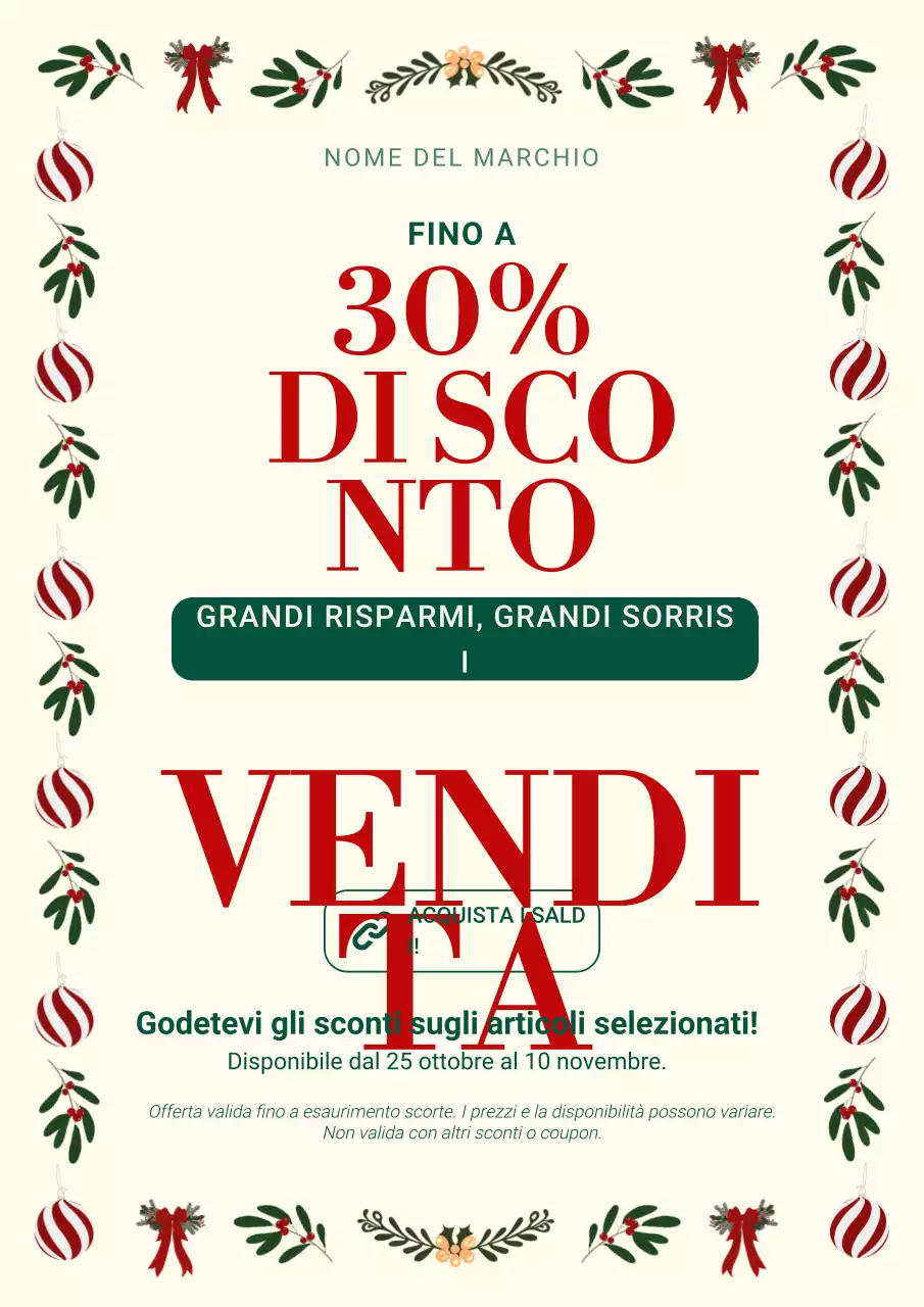 Manifesto di Natale minimalista moderno bianco e rosso