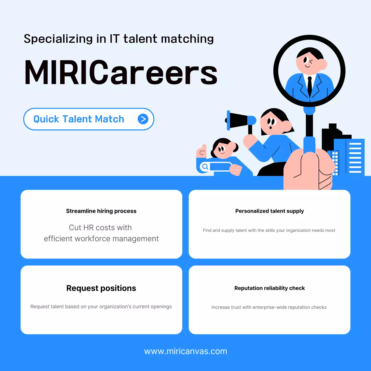 Sky Blue Modern Talent Matching Advertisement