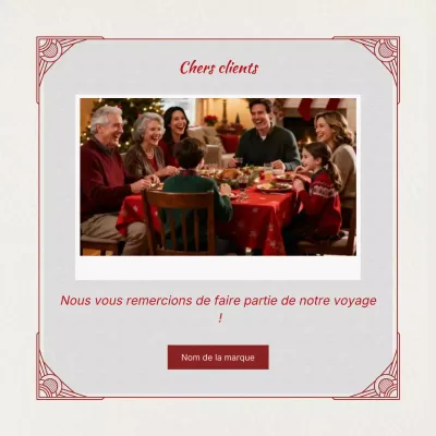 Carte de vœux de Noël simple rouge et grise pour les réseaux sociaux
