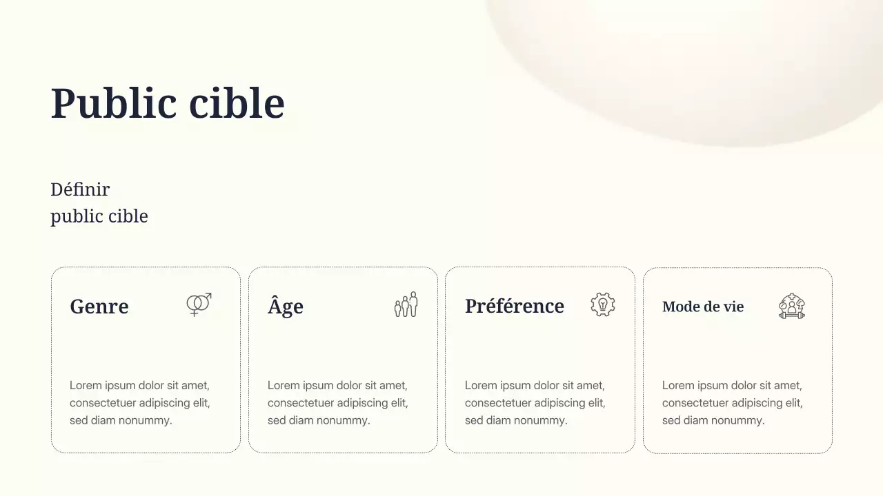 présentation marketing minimaliste beige