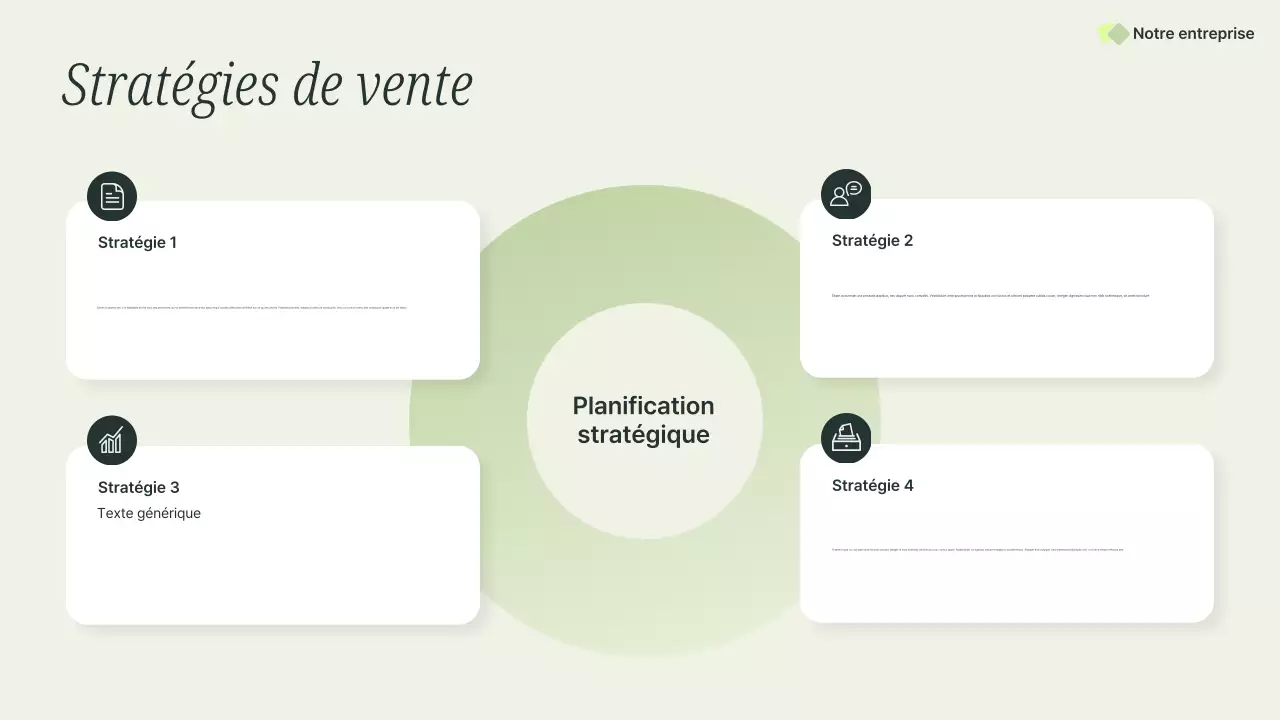 Présentation commerciale professionnelle verte