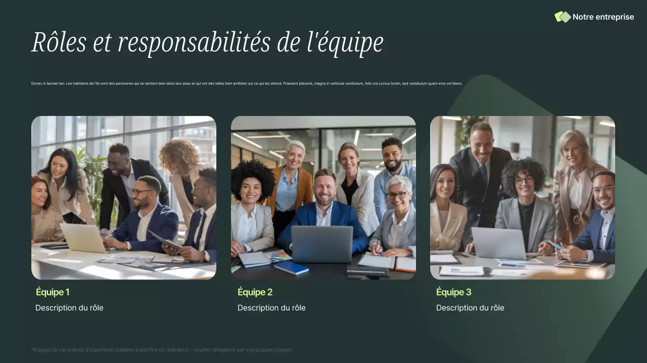 Présentation commerciale professionnelle verte