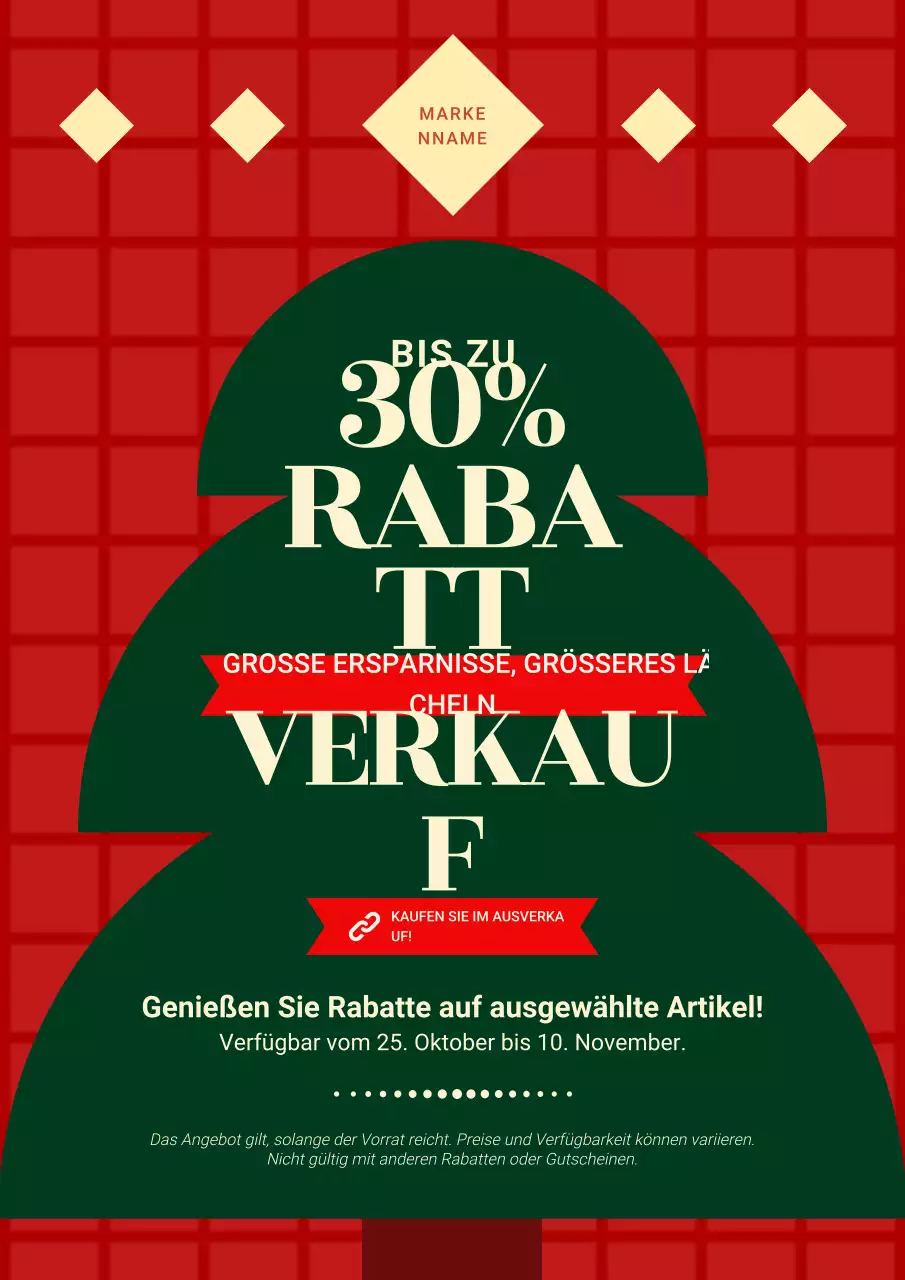 Rotes und grünes geometrisches klassisches Weihnachtsplakat