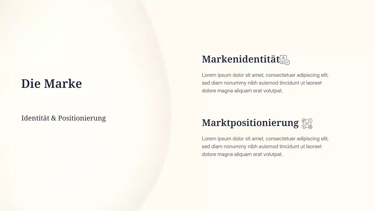 Beige minimalistische Marketingpräsentation