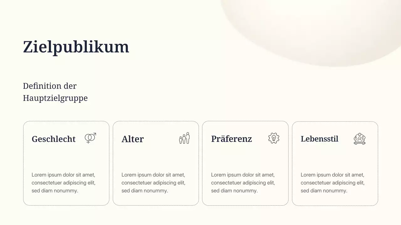 Beige minimalistische Marketingpräsentation