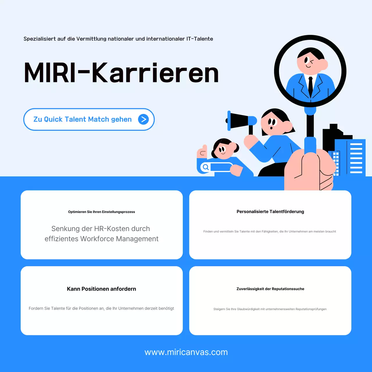 Sky Blue Modern Talent Matching Anzeige