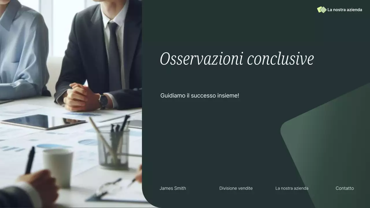 Presentazione di vendita professionale ecologica