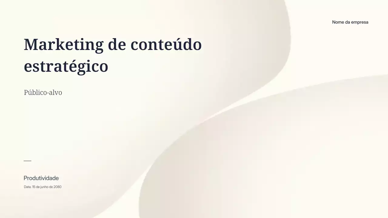 Apresentação de marketing minimalista em tons de bege