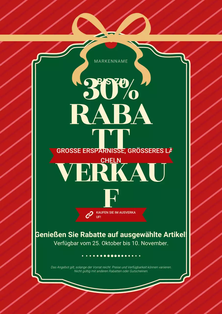 Rotes und grünes Vintage-Minimal-Weihnachtsplakat