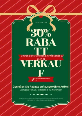 Rotes und grünes Vintage-Minimal-Weihnachtsplakat