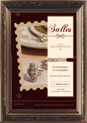 Affiche de Noël vintage classique rouge et beige