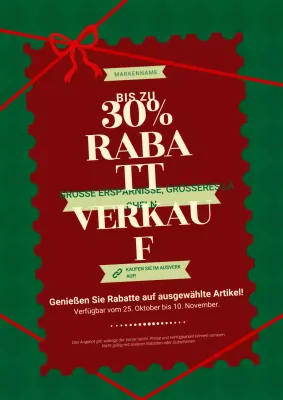 Rotes und grünes minimalistisches Vintage-Weihnachtsplakat