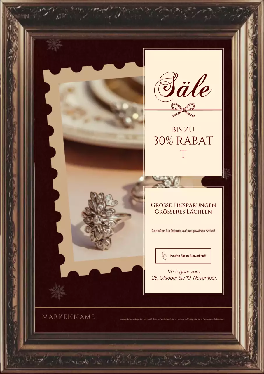 Rotes und beiges Vintage-Weihnachtsplakat