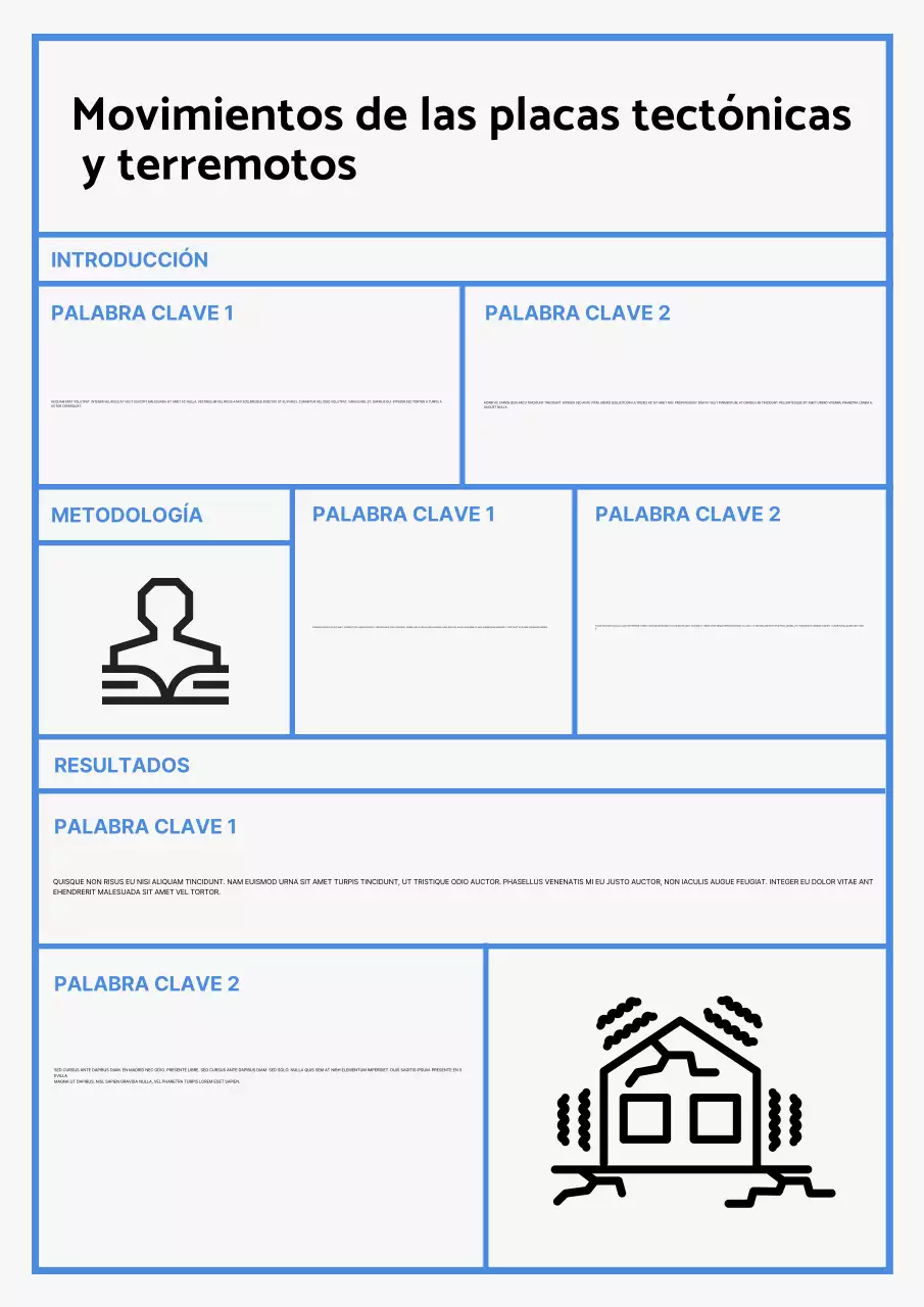 Póster azul para informe geológico profesional