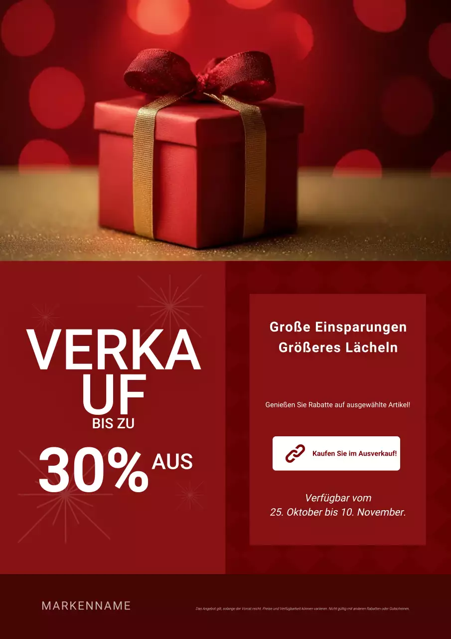 Rot-weißes, minimalistisches Weihnachtsplakat