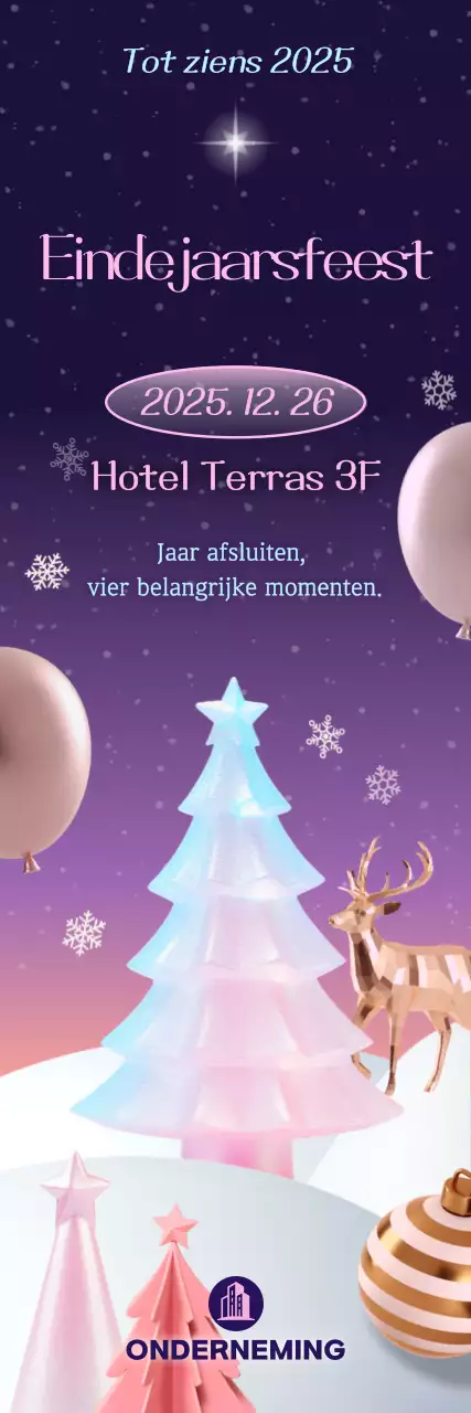 Uitnodiging voor het eindejaarsfeest van Bora Chic