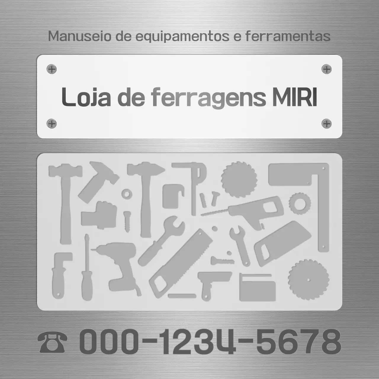 Anúncio da loja de ferragens Gray Simple