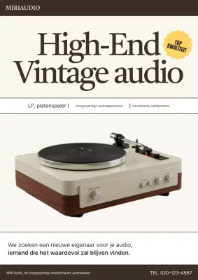 Beige Vintage Audio Advertentie