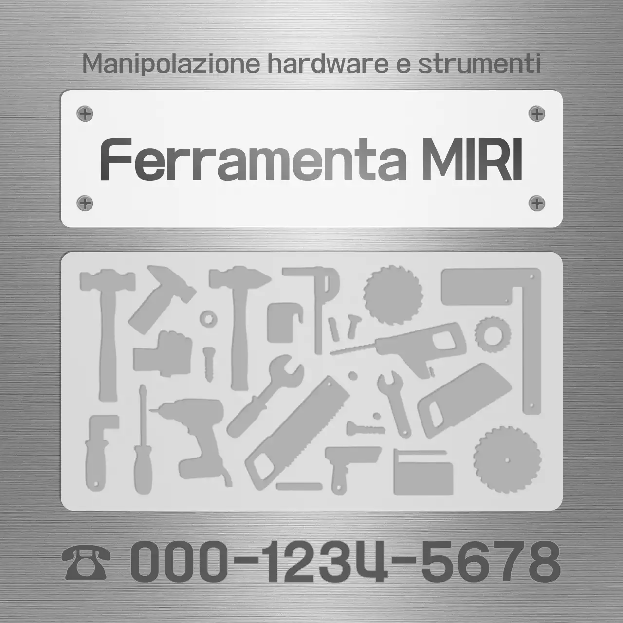 Pubblicità del negozio di ferramenta Gray Simple
