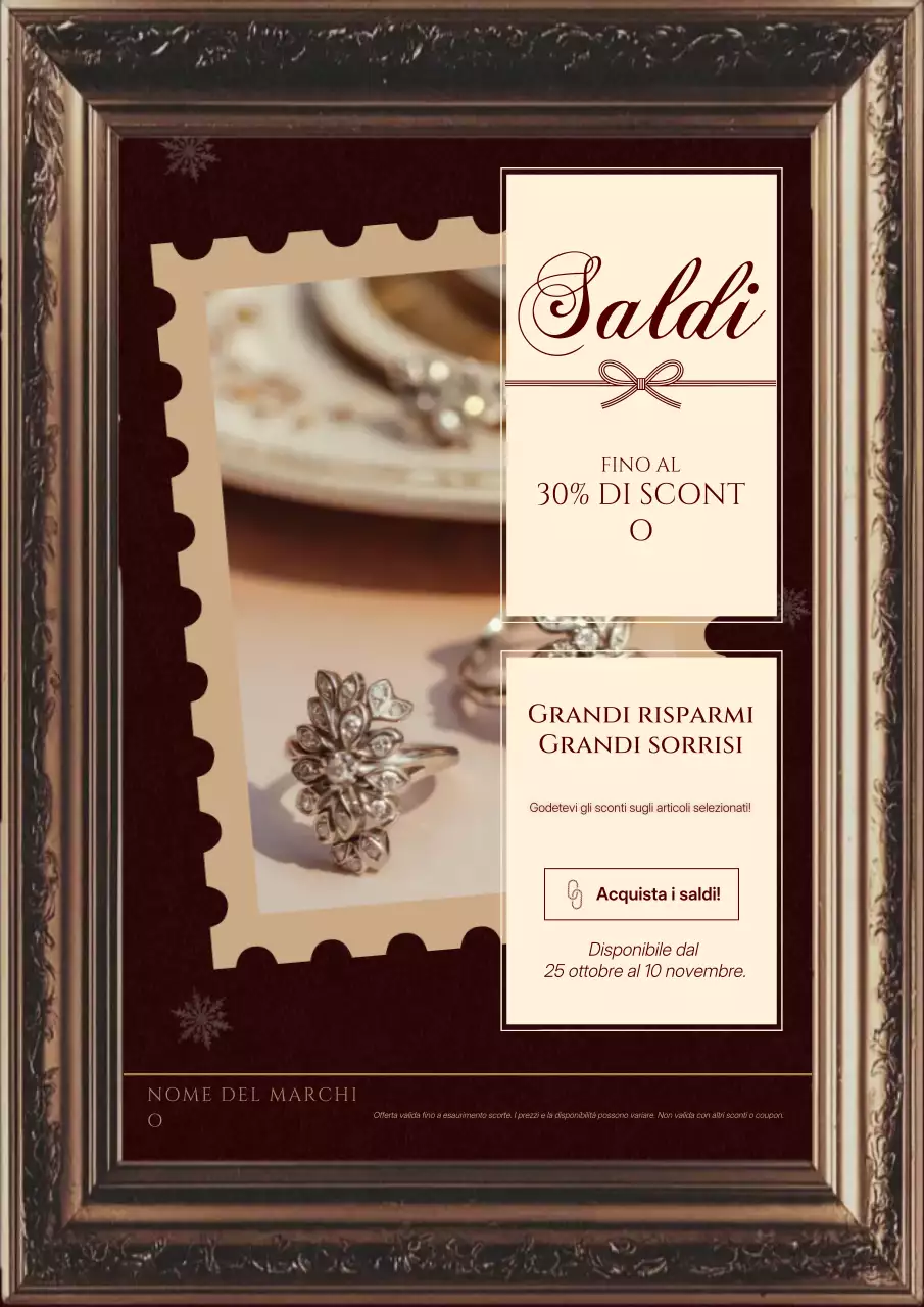 Manifesto natalizio classico vintage rosso e beige