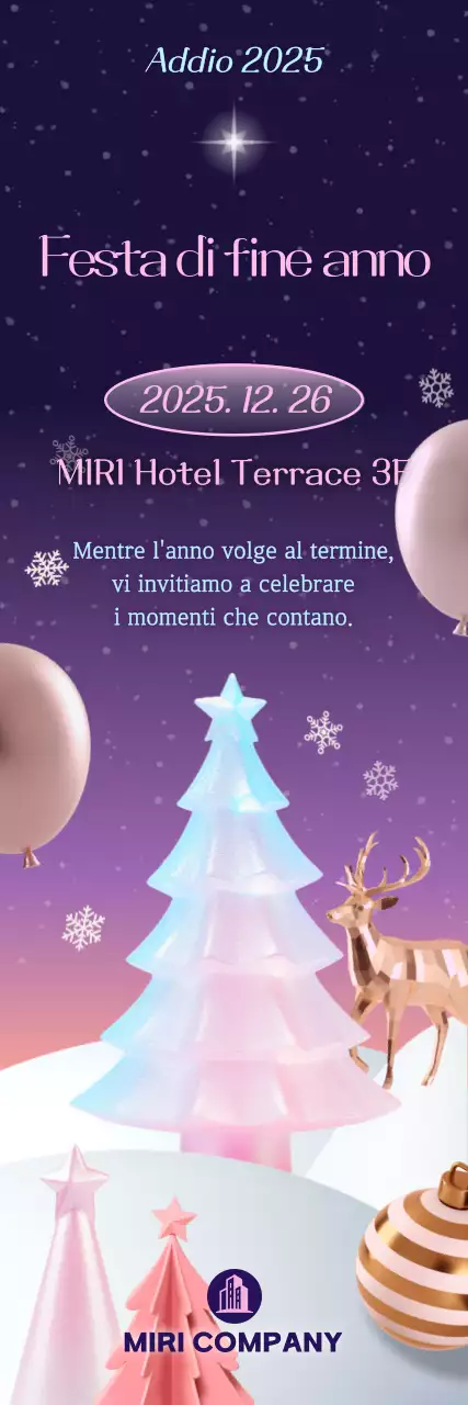 Invito alla festa di fine anno Bora Chic