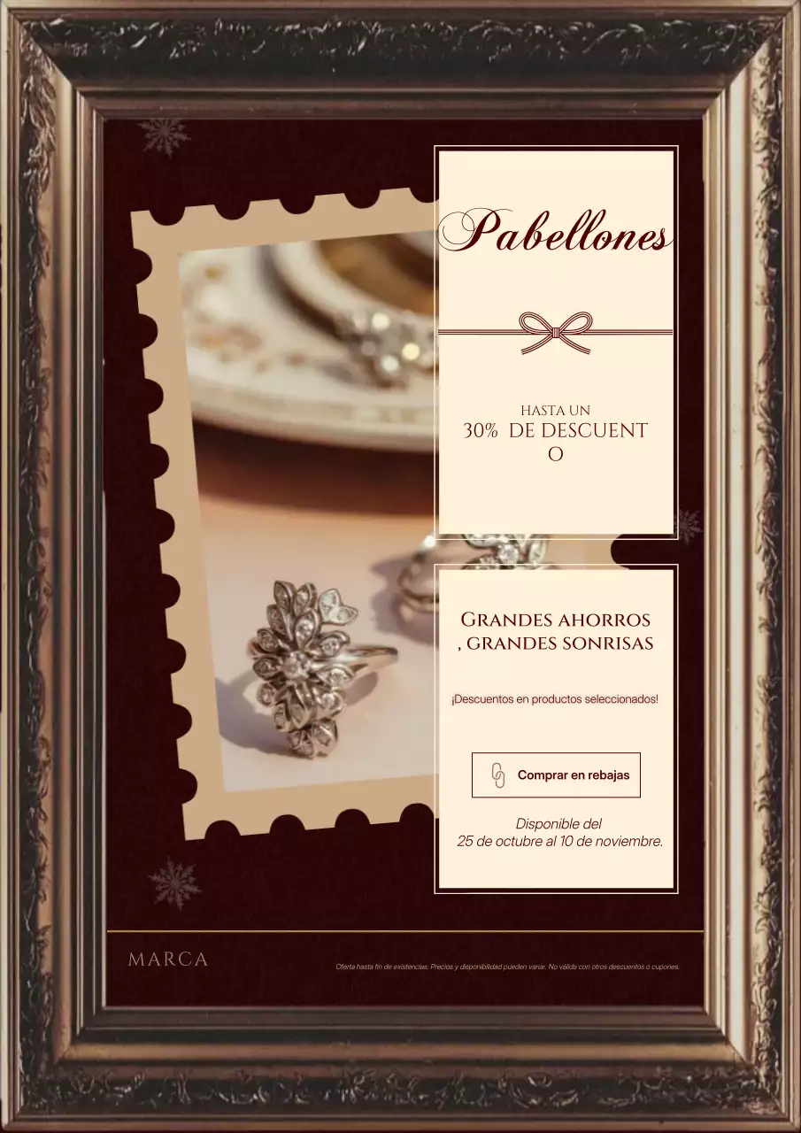 Póster de rebajas navideñas vintage clásico rojo y beige