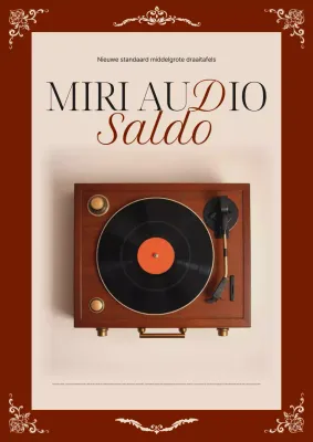 Bruine vintage audioadvertentie