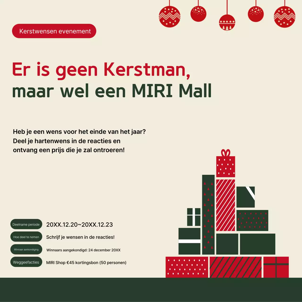 Beige Simple Kerstevenement Promotie