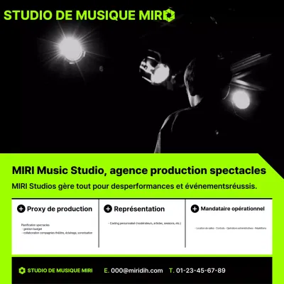 Publicité pour de la musique moderne verte