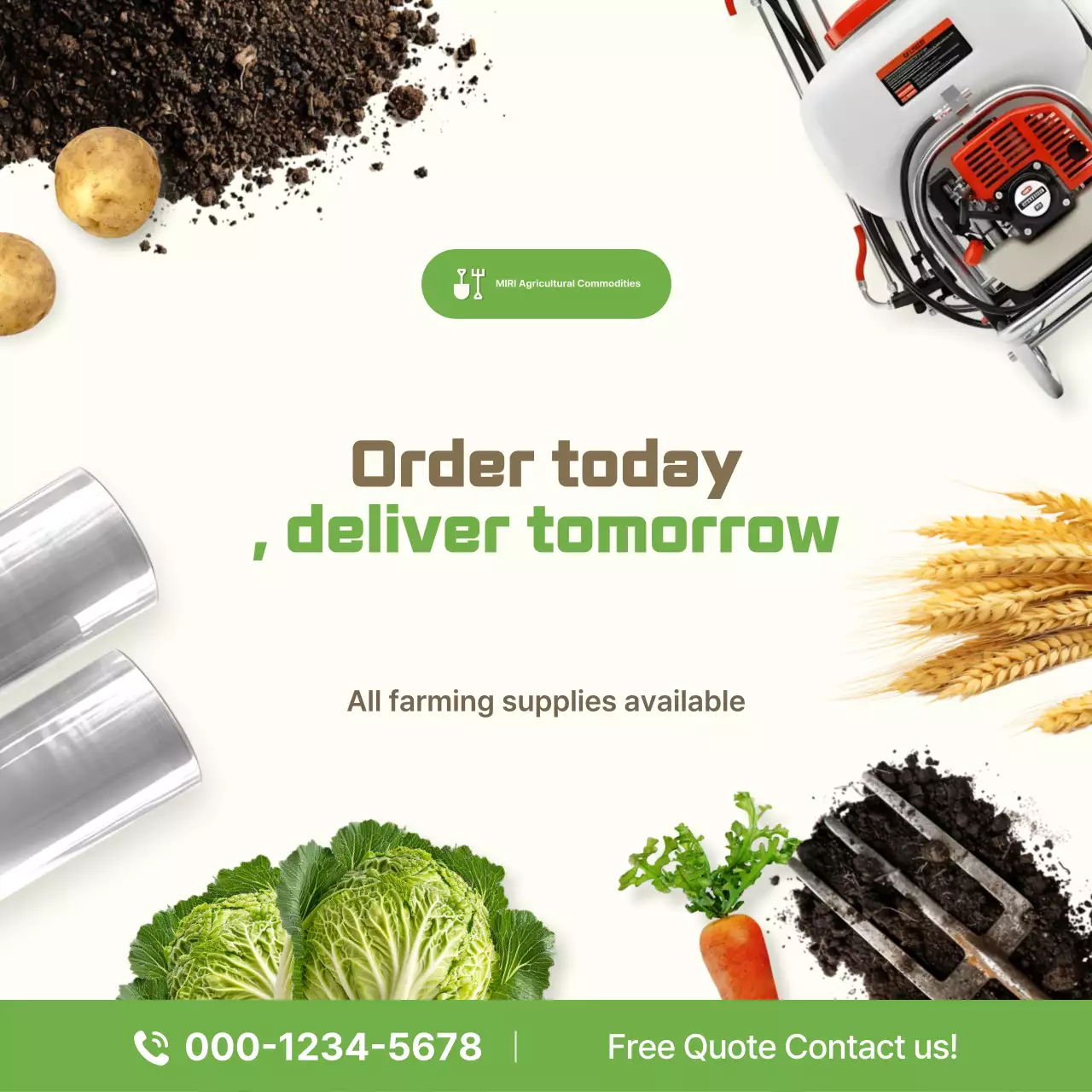 Quảng cáo nông nghiệp đơn giản màu be