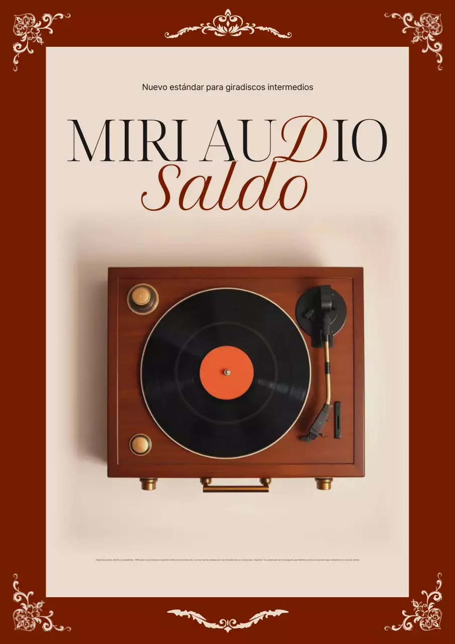 Anuncio de audio vintage marrón