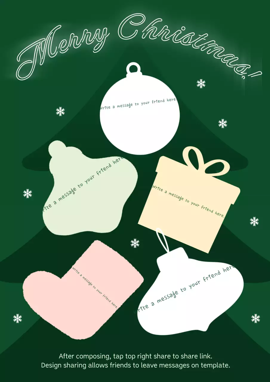 Bưu thiếp Giáng sinh đơn giản màu xanh lá cây