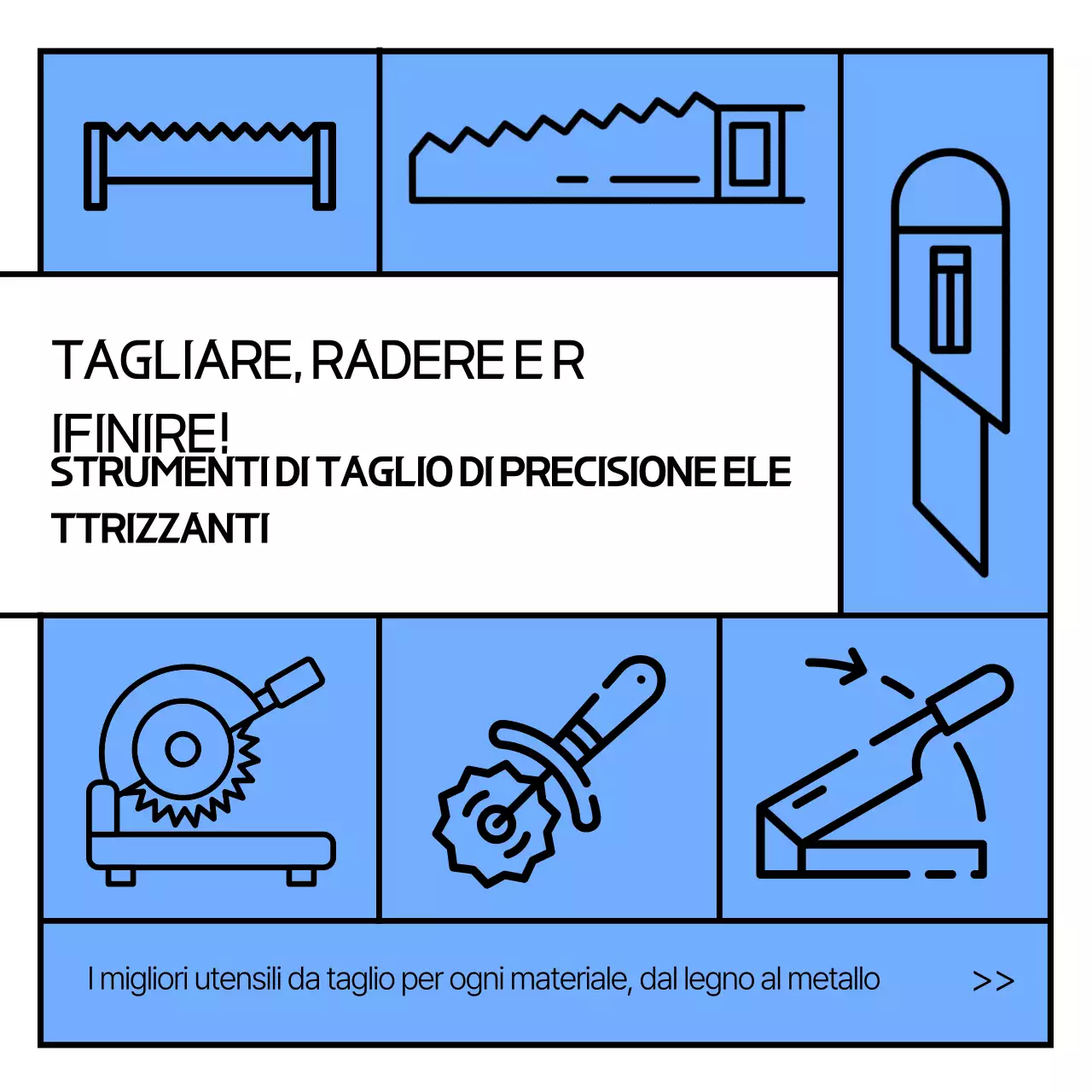 Pubblicità di uno strumento moderno blu cielo