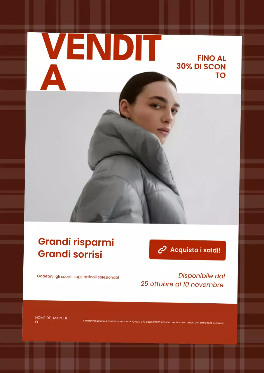 Manifesto di vendita di Capodanno in stile minimal rosso e bianco