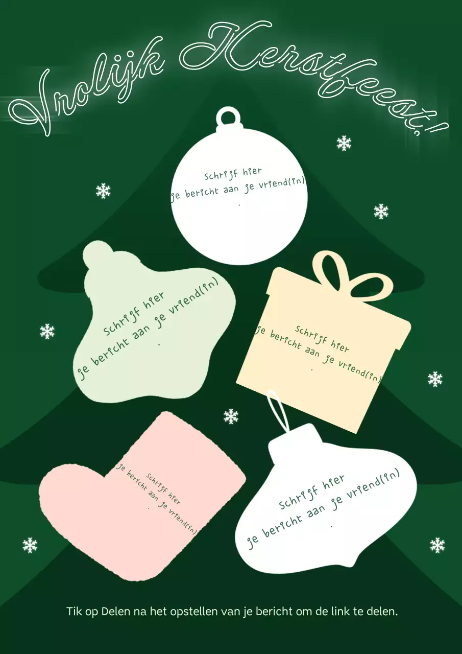 Groene eenvoudige kerstkaart