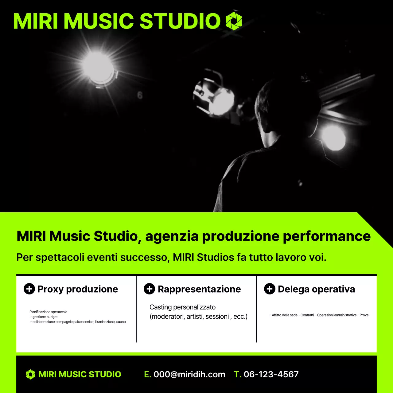 Pubblicità di musica moderna verde