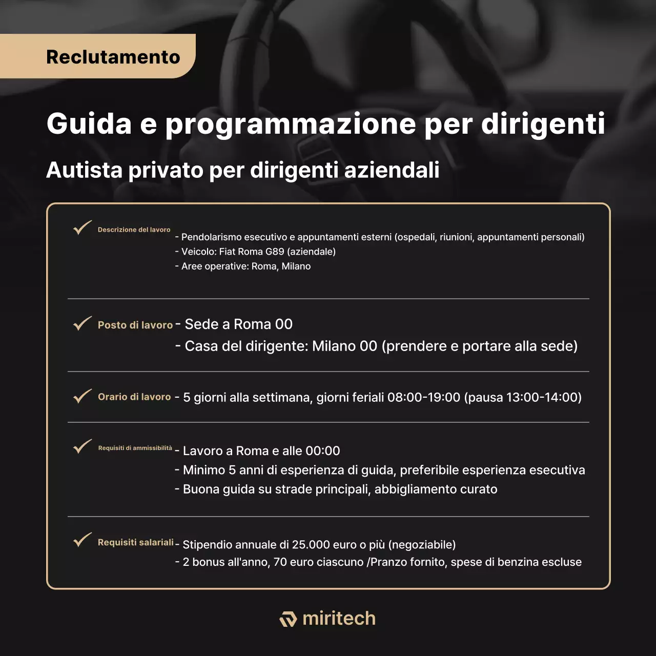 Reclutamento pulito nero