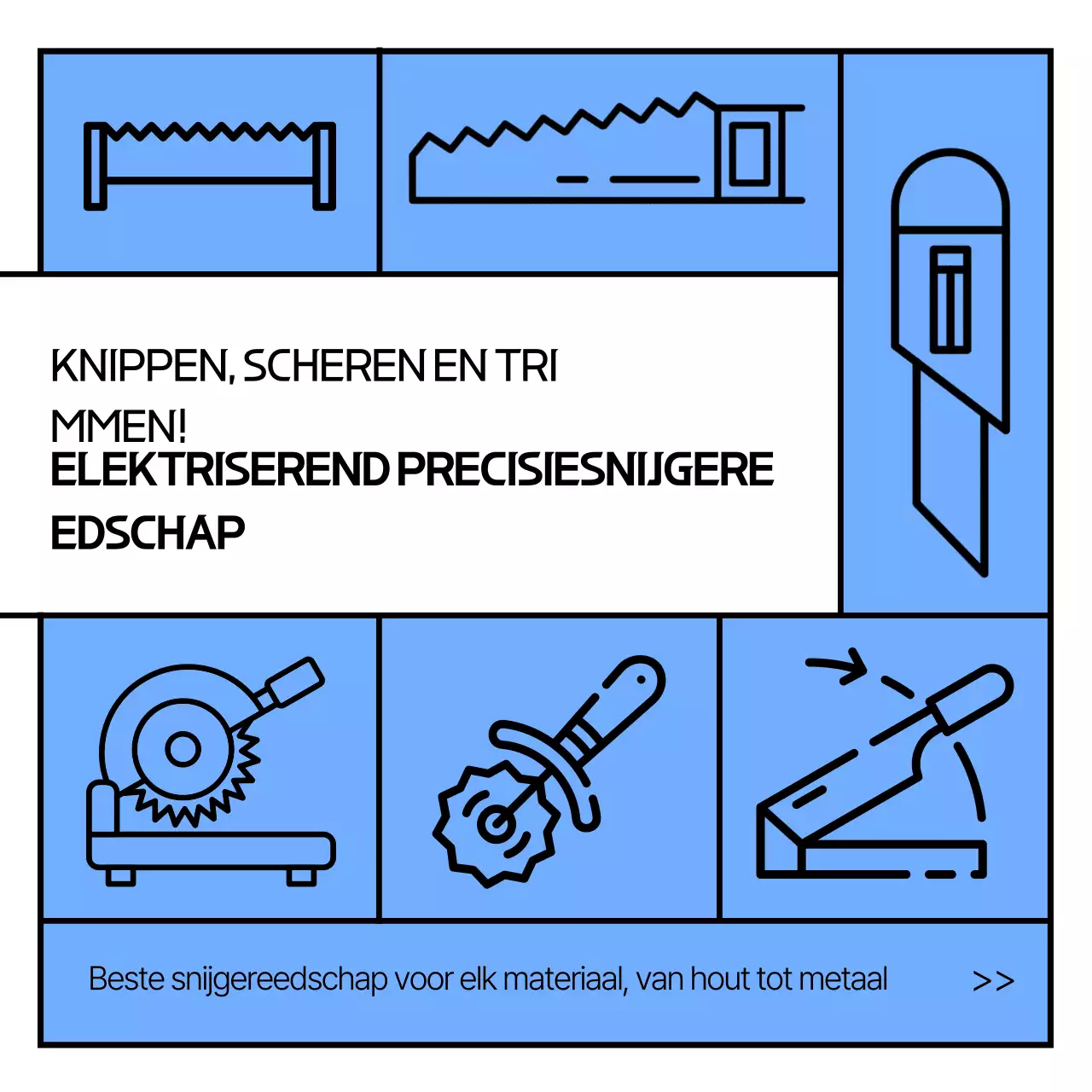 Hemelsblauwe moderne gereedschapsadvertentie