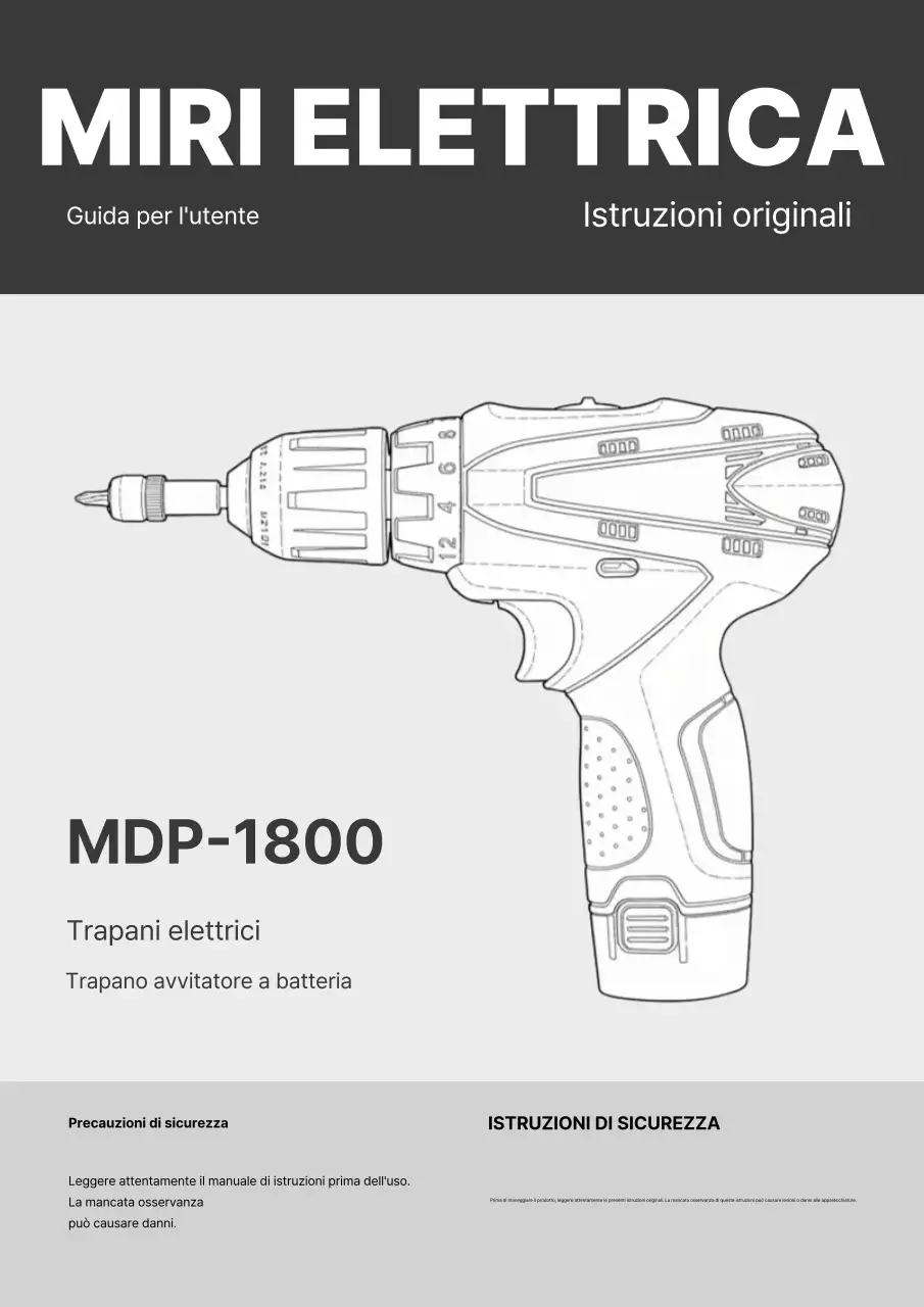 Manuale semplice del trapano elettrico grigio