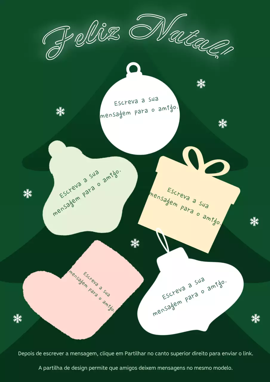 Cartão postal de Natal simples e verde