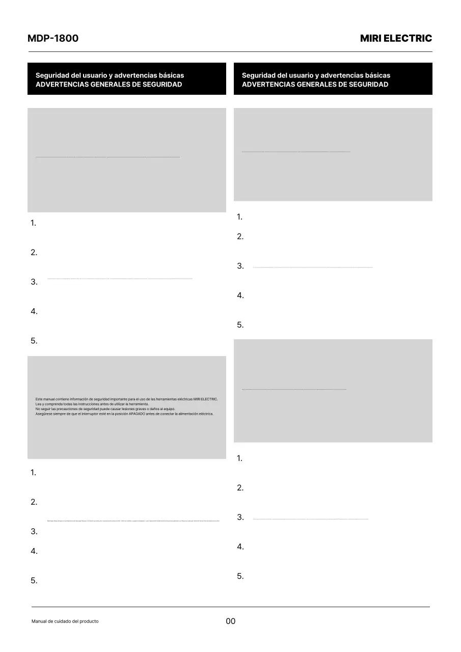 Manual del taladro eléctrico simple gris