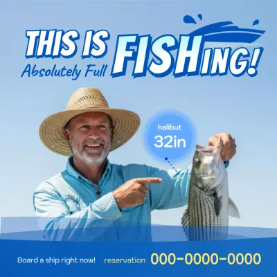 blue modern fishing advertisement