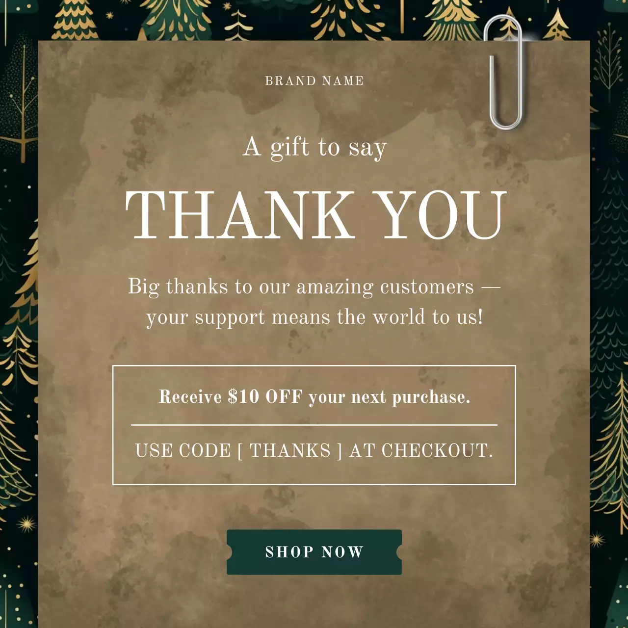 Classic Christmas Pattern Holiday Gift Promotion for Social Media