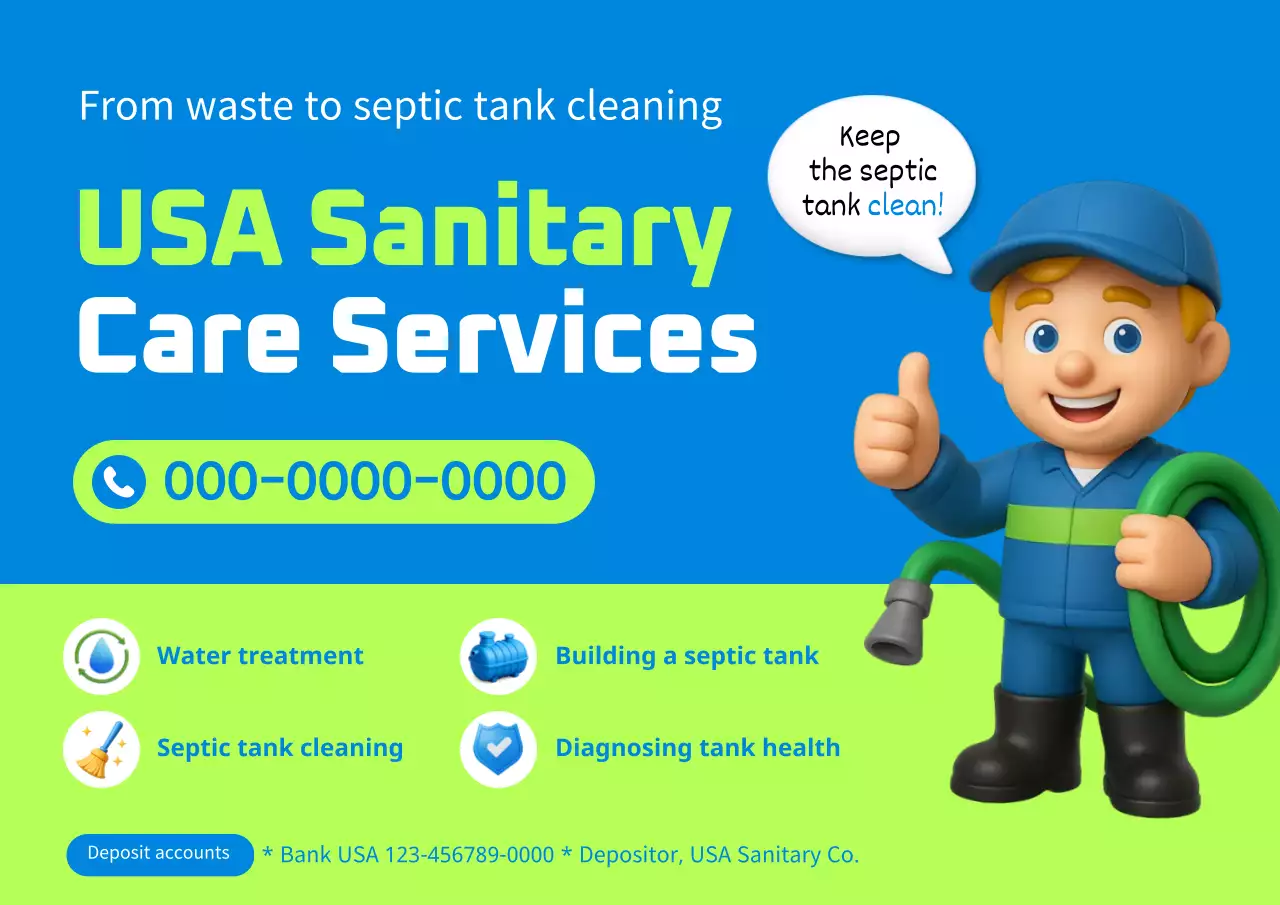 blue modern sanitation advertisement