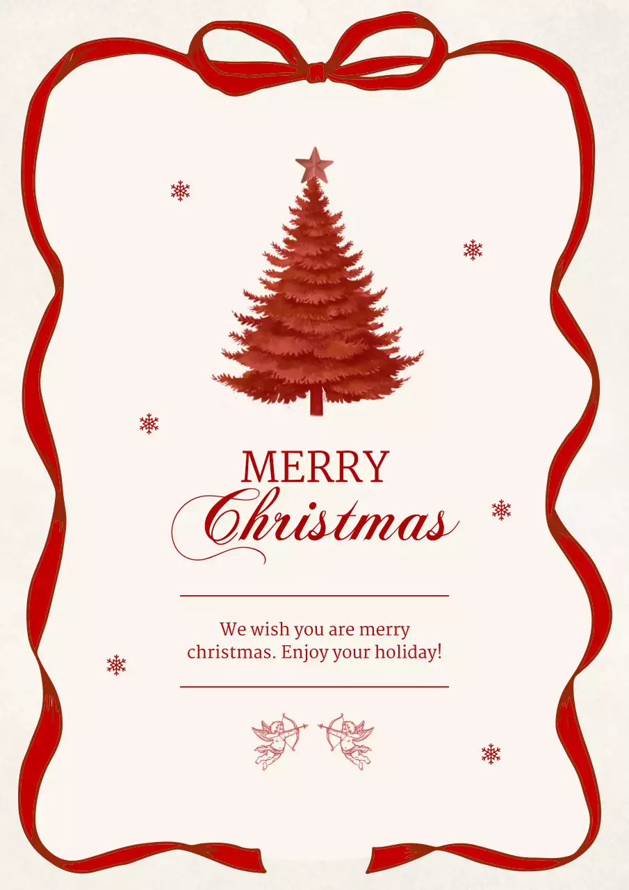 Red Traditional Christmas Greetings Card